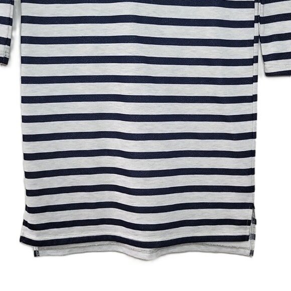 Mama Licious Maternity Blue Gray Long Sleeve Striped Crew Neck Mini Dress size S - Picture 3 of 12